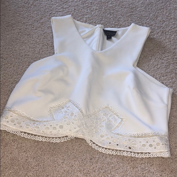 Topshop Tops - White crop top